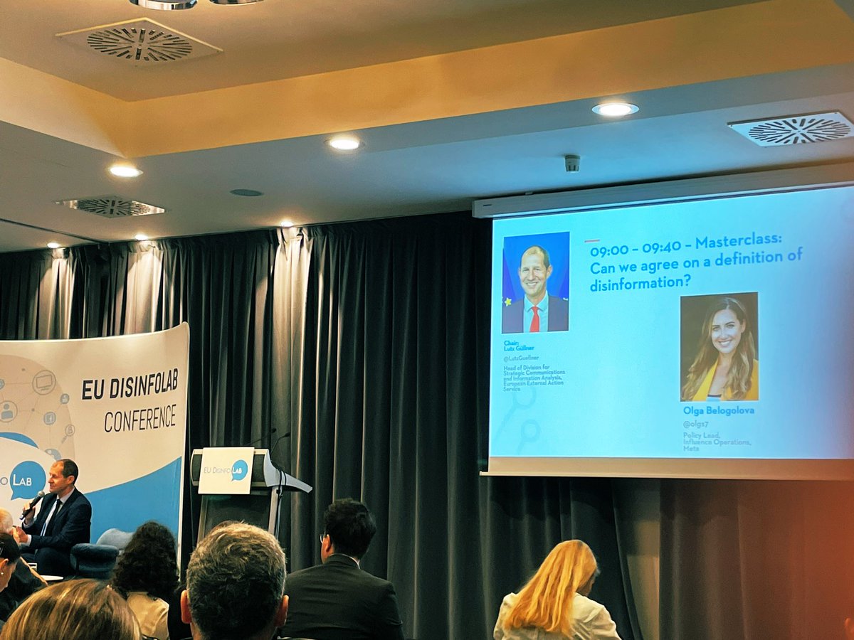 Trying to clarify the terminology around #disinformation at the <a href="/DisinfoEU/">EU DisinfoLab</a> 2022 Conference #disinfo2022: you need to know how to talk about your problem in order to better deal with it. Panel with <a href="/LutzGuellner/">Lutz Güllner 🇪🇺 谷 力 哲</a> and <a href="/olgs7/">Оlga Belogolova 🌻</a>