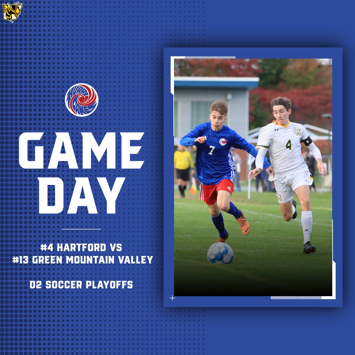 AthleticsWSD's tweet photo. Good luck to Windsor's Sam Peckinpaugh and the #4 ranked Hartford Hurricanes as they take on #13 Green Mountain Valley High School in a D2 opening round showdown. #hurrijacks #alwaysajack #hurricanewarning @hcaneswirl https://t.co/6QB7esqy9M