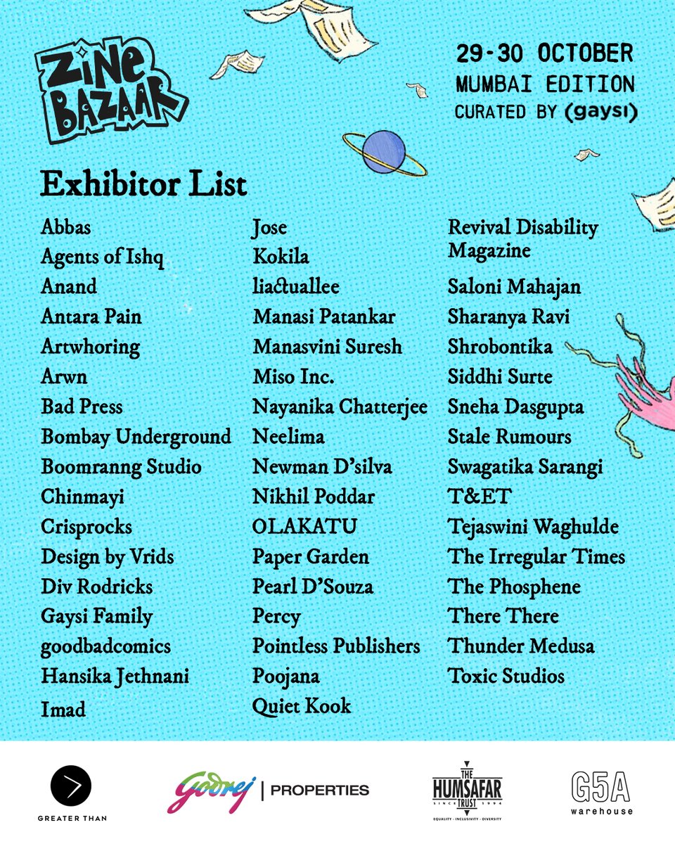 2 Days | 50+ Artists | 8 Workshops and Talks Welcome, Caravaners! We're THRILLED to invite you to the Zine Bazaar's newest edition at @g5afoundation , Mumbai! Get your tickets NOW! bit.ly/3Cka6Uu