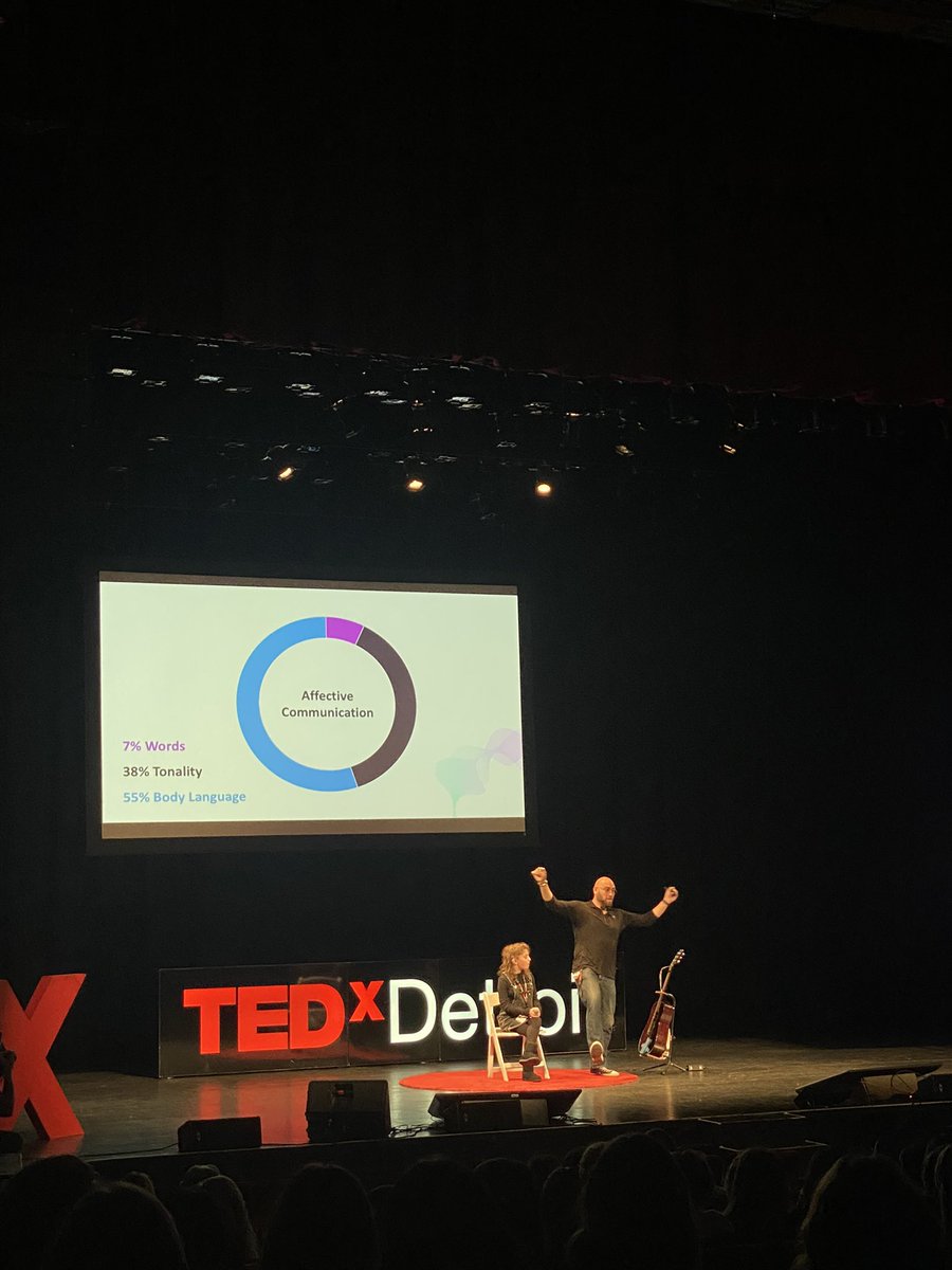 Did you know words only make up 7% of what’s considered affective communication? <a href="/DetroitBenji/">Benji Rosenzweig</a> gives his TEDx talk about the power of music in non verbal communication, specifically concerning his daughters struggles with Agenesis of the Corpus Callosum <a href="/TEDxDetroit/">TEDxDetroit</a> #inspiring