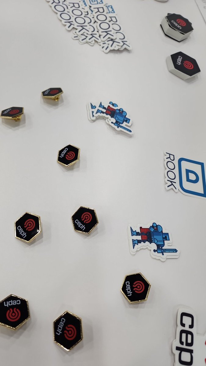 Ceph's tweet photo. Hi #KubeCon! Stop by the Rook booth for shirts and other swag before they're all gone! @rook_io #CloudNativeCon https://t.co/CM1KMQDtgD