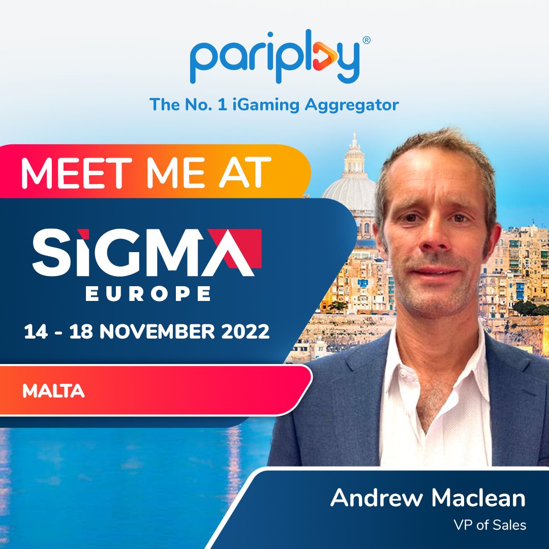 pariplay's tweet photo. Are you planning to visit the SiGMA - World's Gaming Festival Europe?
Pariplay® team will participate in Malta with other titans form the Gaming industry.

Book a meeting here at https://t.co/BJuhajaA9D 

#b2b #igaming #gaming #SigmaMalta #igamingsummit https://t.co/LAa5bZdoTr