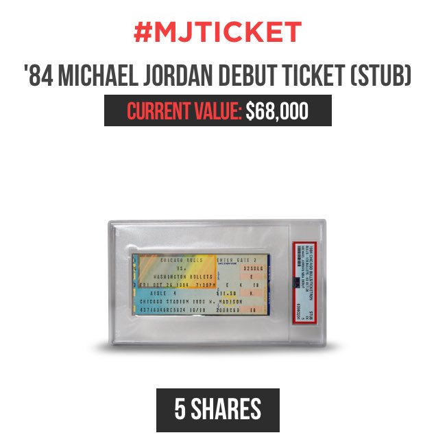 I own a '84 MICHAEL JORDAN DEBUT TICKET (STUB) on RallyRd.com, Are You In?