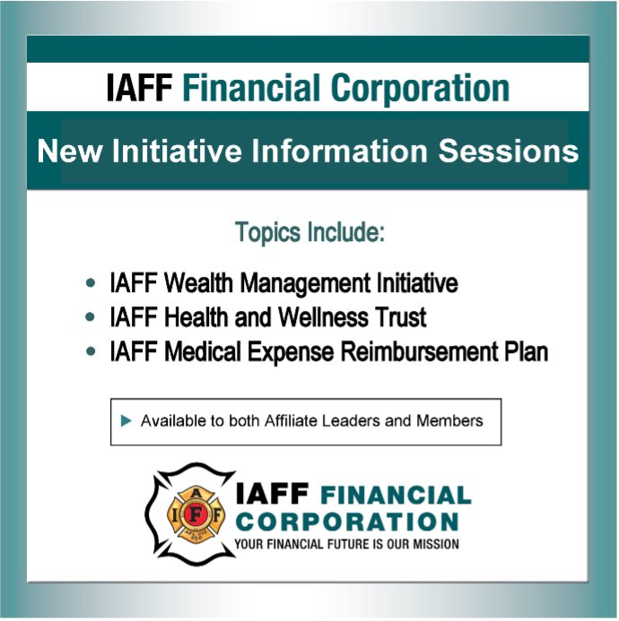 The 12th District partnered with your IAFF Financial Corp to host a free one-day workshop where you can learn more about the IAFF Wealth Management Initiative, IAFF Health Wellness Trust, and IAFF Medical Expense Reimbursement Plan. December 1, 2022 Ft. Laud. @IAFFofficial