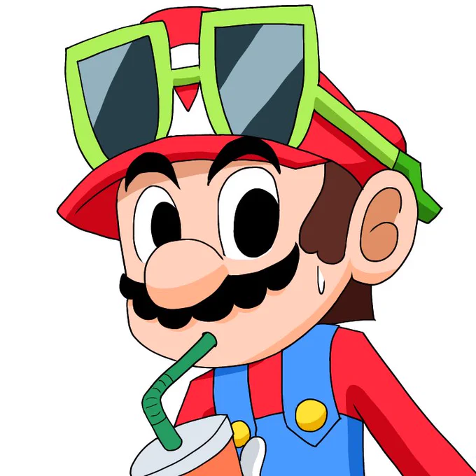 マリオオデッセイ5周年おめでとう!そしてこれはアイコン用に描いたけど結果ボツにしたマリオです 