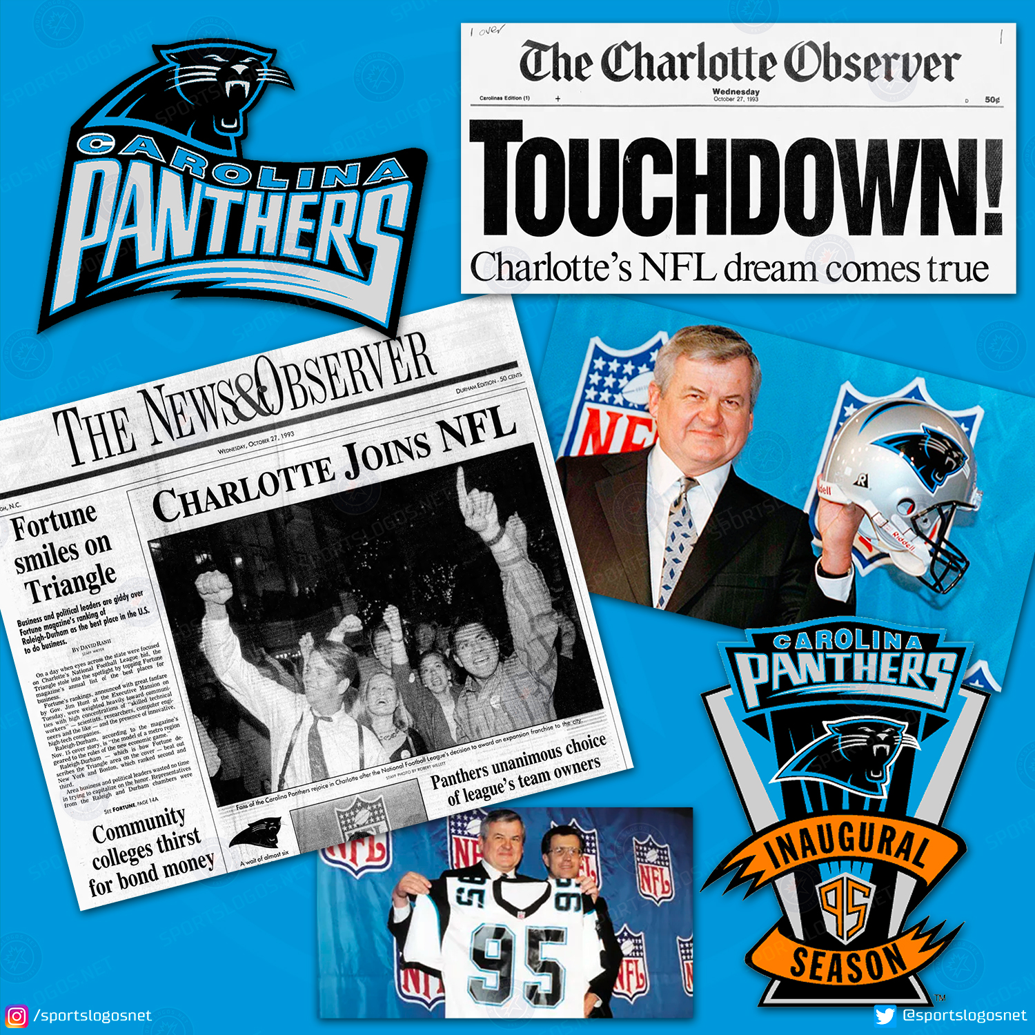 Chris Creamer on Twitter: "Happy 29th Birthday to the Carolina @Panthers!  The NFL awarded an expansion franchise to Charlotte, NC on this day in 1993  #KeepPounding #Panthers #NFL #OnThisDay https://t.co/ysNGdidkhk" / Twitter