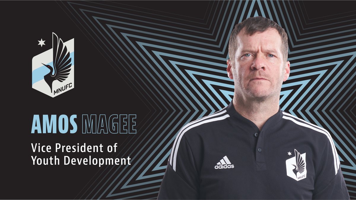 MNUFC's tweet photo. NEWS: Amos Magee, formerly Director of Player Personnel, will now oversee the entire #MNUFC Youth Development Program as our Vice President of Youth Development.

>> https://t.co/zQYeCk533J https://t.co/tmGxpr4UtF