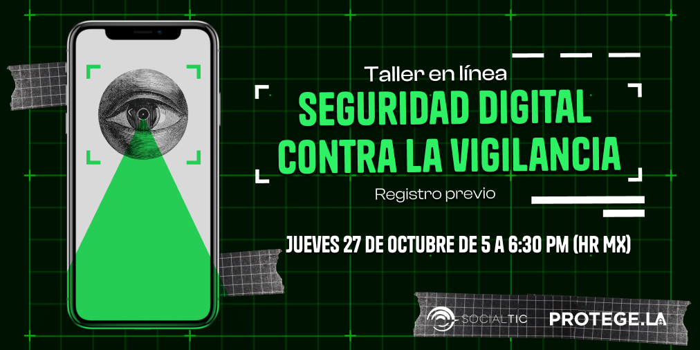 ¿Cómo puedo identificar y protegerme contra tecnologías de vigilancia? Acompáñanos mañana al taller virtual de #SeguridadDigital, hablaremos sobre cómo protegernos contra la vigilancia según nuestra labor y contexto. 🕔17:00-18:30 hrs Registrate aquí👇 forms.gle/eshTXEQyNucheE…