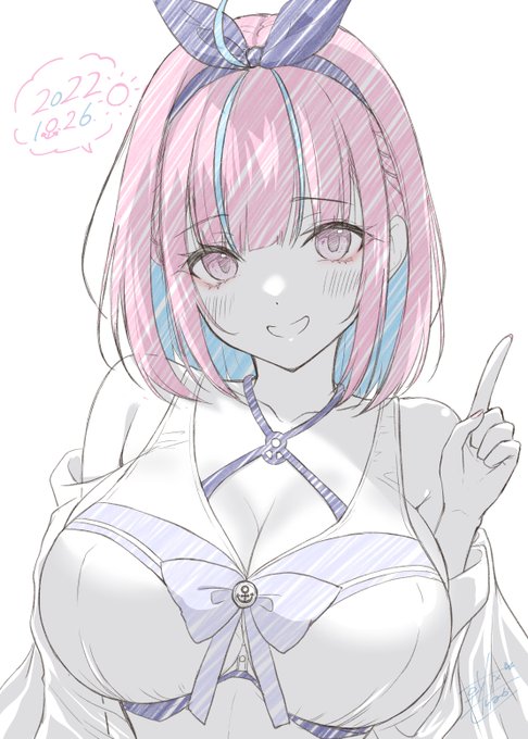 絵日記57枚目。湊あくあショートヘアver.。

あてぃしのこと好き過ぎ～💜

えにっき本文はこちら ➡ https://t.co/e3bLzOSUyH 