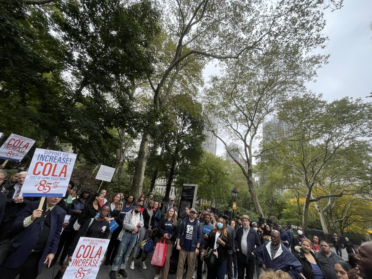 TheCoalitionNY's tweet photo. This incredible crowd has one message for @GovKathyHochul: we need an 8.5% COLA. Fund mental health and substance use services!! https://t.co/MPBDjUFrTU