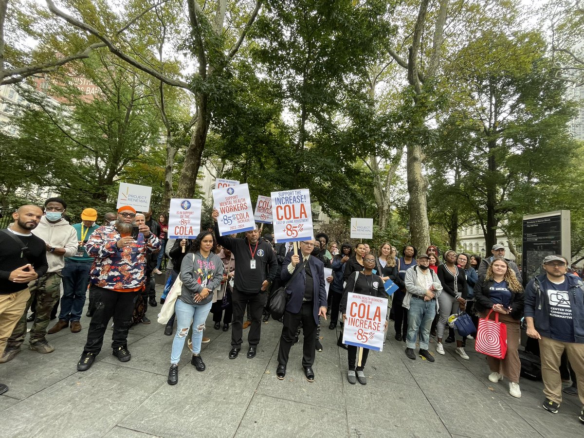 TheCoalitionNY's tweet photo. This incredible crowd has one message for @GovKathyHochul: we need an 8.5% COLA. Fund mental health and substance use services!! https://t.co/MPBDjUFrTU