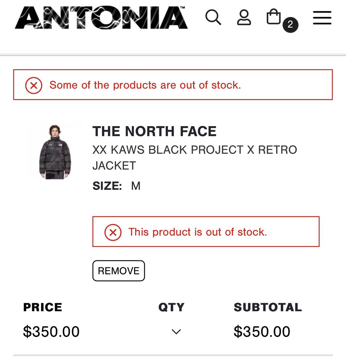 他よりは安いから買おうかなーと思ったら日本へはダメらしい、、、
そうしてるうちにsold out😑
#thenorthface 
#TheNorthFaceXXKAWS