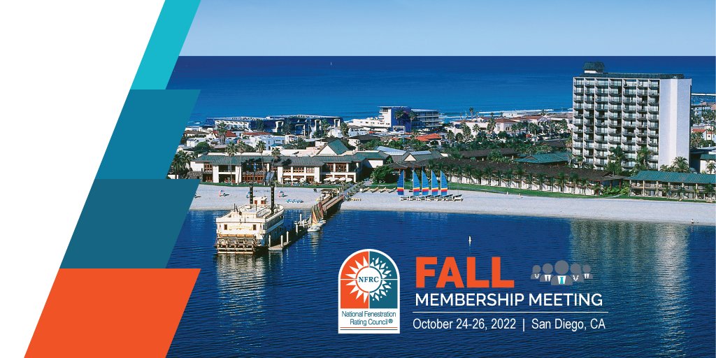 NFRCRatings's tweet photo. Third and final day of the NFRC 2022 Fall Membership Meeting. Starting at 9:00 AM PST with the Technical Committee Block and NFRC Accreditation Update, followed by Industry Updates (DOE & EPA) at 11:30 AM. #nfrcmeetings #fenestration #industry #windowratings #efficientwindows https://t.co/9lsiJ53pPf