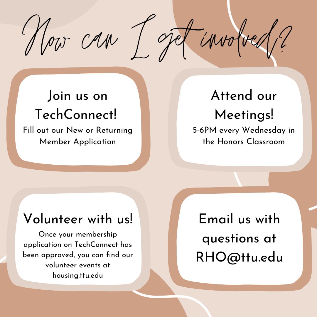 Interested in getting involved with RHO? Here's how!