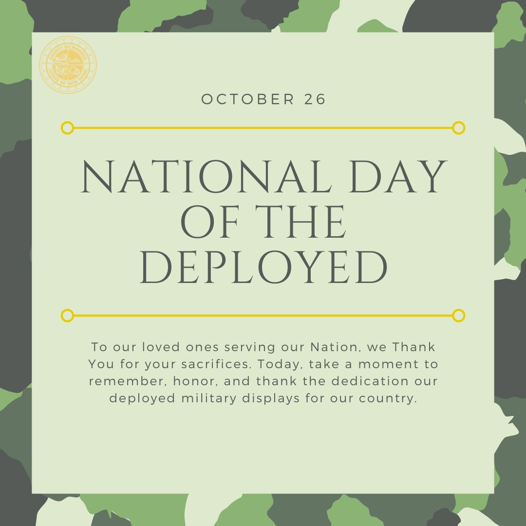 Did you know since 2011, October 26th was unanimously passed as National Day of the Deployed? If you know someone deployed a "Thank You" is just one way to acknowledge &amp; honor their sacrifices.

#monroecounty #diversityequityandinclusion #thankyou