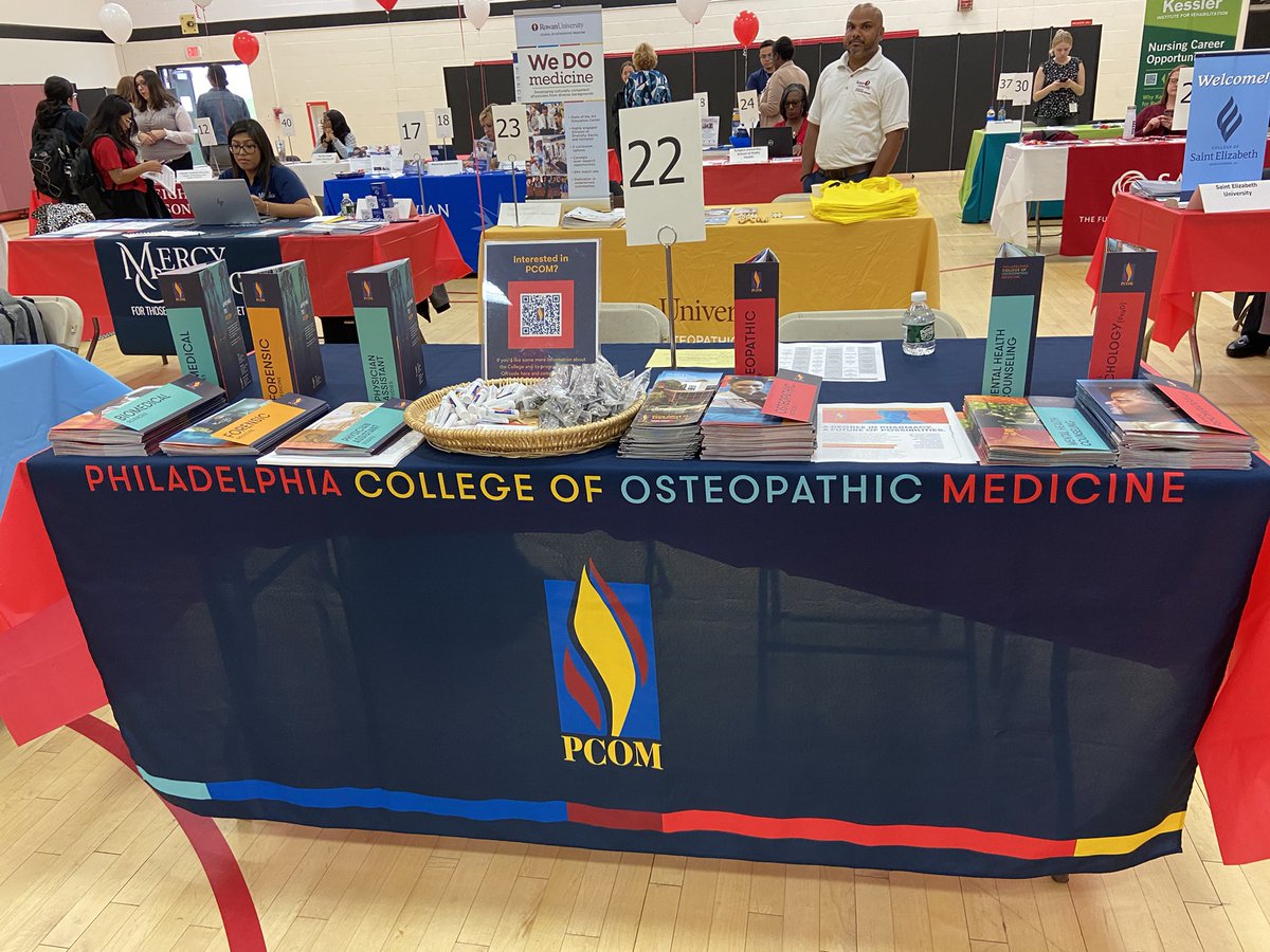 Here at @CaldwellUniv for the health and science professions fair! Stop by our table to learn more about #PCOMlife.