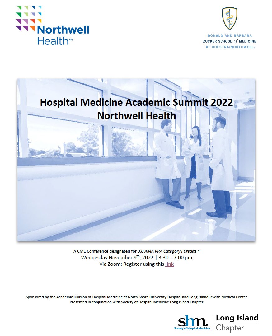 Northwell Division of Hospital Medicine (@northwelldhm) on Twitter photo 2 weeks until the Northwell Health Hospital Medicine Academic Summit 2022 - Wednesday November 9th, 2022 | 3:30 – 7:00 pm! We are thrilled to have Dr Gurpreet Dhaliwal <a href="/Gurpreet2015/">Gurpreet Dhaliwal</a> as our keynote speaker. Should be a great summit! <a href="/LMKurian/">Linda Kurian</a> <a href="/LYungMD/">Lily Yung</a> <a href="/bfariaMD/">Bryant Faría, MD, FACP</a> <a href="/ckastmd/">Charles Kast</a> 2 weeks until the Northwell Health Hospital Medicine Academic Summit 2022 - Wednesday November 9th, 2022 | 3:30 – 7:00 pm! We are thrilled to have Dr Gurpreet Dhaliwal <a href="/Gurpreet2015/">Gurpreet Dhaliwal</a> as our keynote speaker. Should be a great summit! <a href="/LMKurian/">Linda Kurian</a> <a href="/LYungMD/">Lily Yung</a> <a href="/bfariaMD/">Bryant Faría, MD, FACP</a> <a href="/ckastmd/">Charles Kast</a>