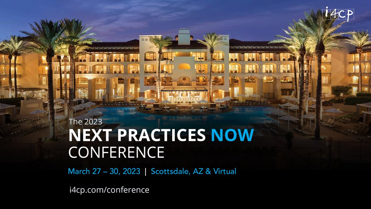 i4cp's tweet photo. The agenda for the 2023 i4cp Next Practices Now Conference taking place March 27-30 is now available! Discuss best and next practices with like-minded HR leaders vendor free! Sign up today and save $300! Stay tuned for more information. https://t.co/mtDxvh3efi #i4cpconference https://t.co/Pfyiircffy