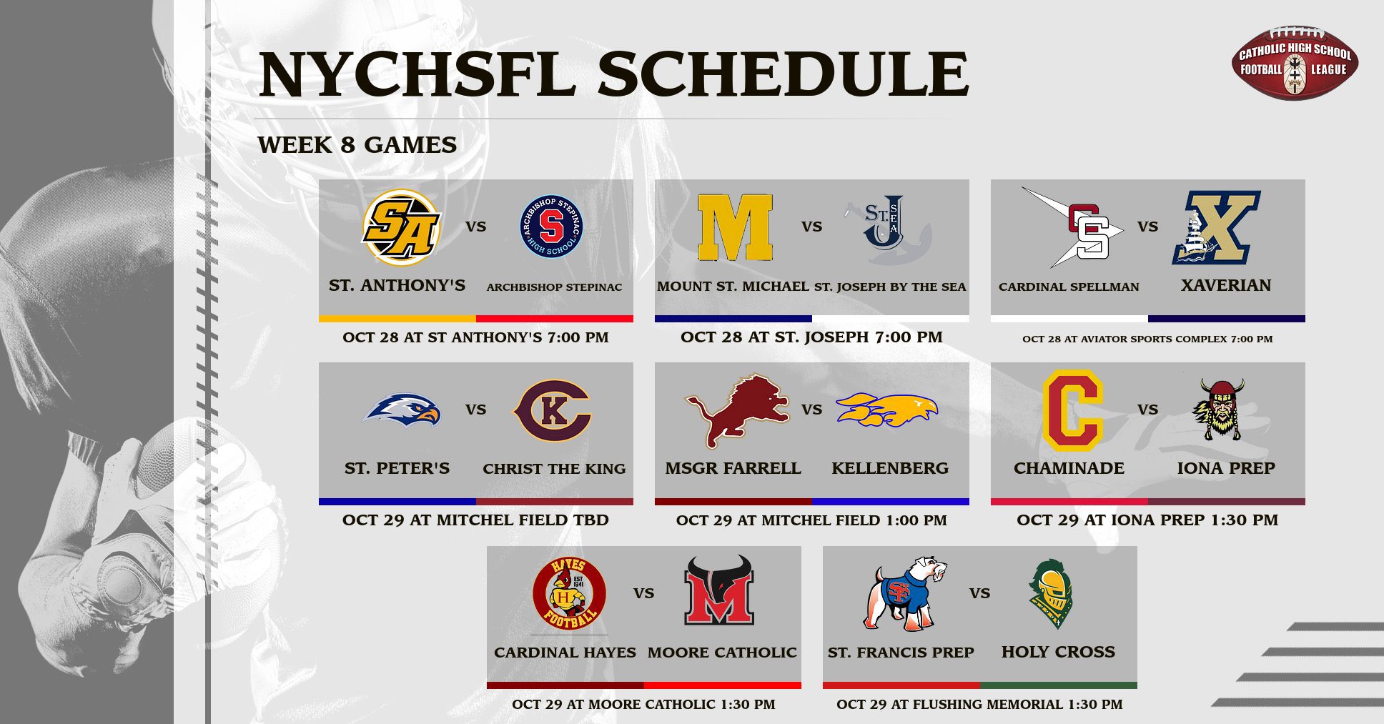 St. Anthony's Friars on Twitter "RT NYCHSFL Week 8! 🏈 https//t.co