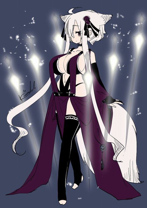 軽率にキャラデザの時の初期セツカちゃん。拾われなかったらそのまま没案だったね・・縁があってよかったね。  #狐の話 