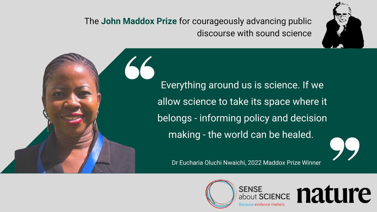 Sense about Science (@senseaboutsci) on Twitter photo What a special night. Congratulations to <a href="/EuchariaN/">Eucharia Oluchi Nwaichi</a>. Many thanks to <a href="/ExploreWellcome/">Wellcome Collection</a> for hosting us, #MaddoxPrize partner <a href="/SpringerNature/">Springer Nature</a> and all the judges, nominators, and our supporters. <a href="/natashaloder/">Natasha Loder 🦋🐝</a>
<a href="/chrisgrafpub/">Chris Graf</a> <a href="/UKRI_CEO/">Professor Dame Ottoline Leyser</a> @AaronBell4NUL <a href="/rikomrnk/">Riko Muranaka/村中璃子</a> <a href="/MohammadRazai/">Dr Mohammad Sharif Razai</a> <a href="/EdzardErnst/">Edzard Ernst</a> What a special night. Congratulations to <a href="/EuchariaN/">Eucharia Oluchi Nwaichi</a>. Many thanks to <a href="/ExploreWellcome/">Wellcome Collection</a> for hosting us, #MaddoxPrize partner <a href="/SpringerNature/">Springer Nature</a> and all the judges, nominators, and our supporters. <a href="/natashaloder/">Natasha Loder 🦋🐝</a>
<a href="/chrisgrafpub/">Chris Graf</a> <a href="/UKRI_CEO/">Professor Dame Ottoline Leyser</a> @AaronBell4NUL <a href="/rikomrnk/">Riko Muranaka/村中璃子</a> <a href="/MohammadRazai/">Dr Mohammad Sharif Razai</a> <a href="/EdzardErnst/">Edzard Ernst</a>