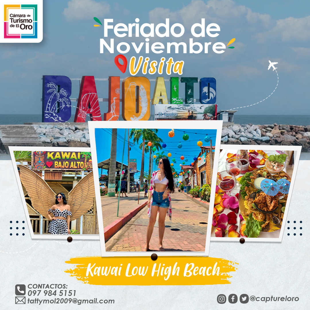 #FeriadoNoviembre
En El Oro, #BajoAlto es tu destino 😎
<a href="/kawai/">kawai</a>.ec te espera con su cabaña rústica y amplia variedad de bebidas 🍸 cócteles, shots, micheladas y cheladas.
.
.
.
#visitaeloro #eloropueblomagico #eloroecuador #eloromegadiverso #bajoalto #elguabo #turismoecuador
