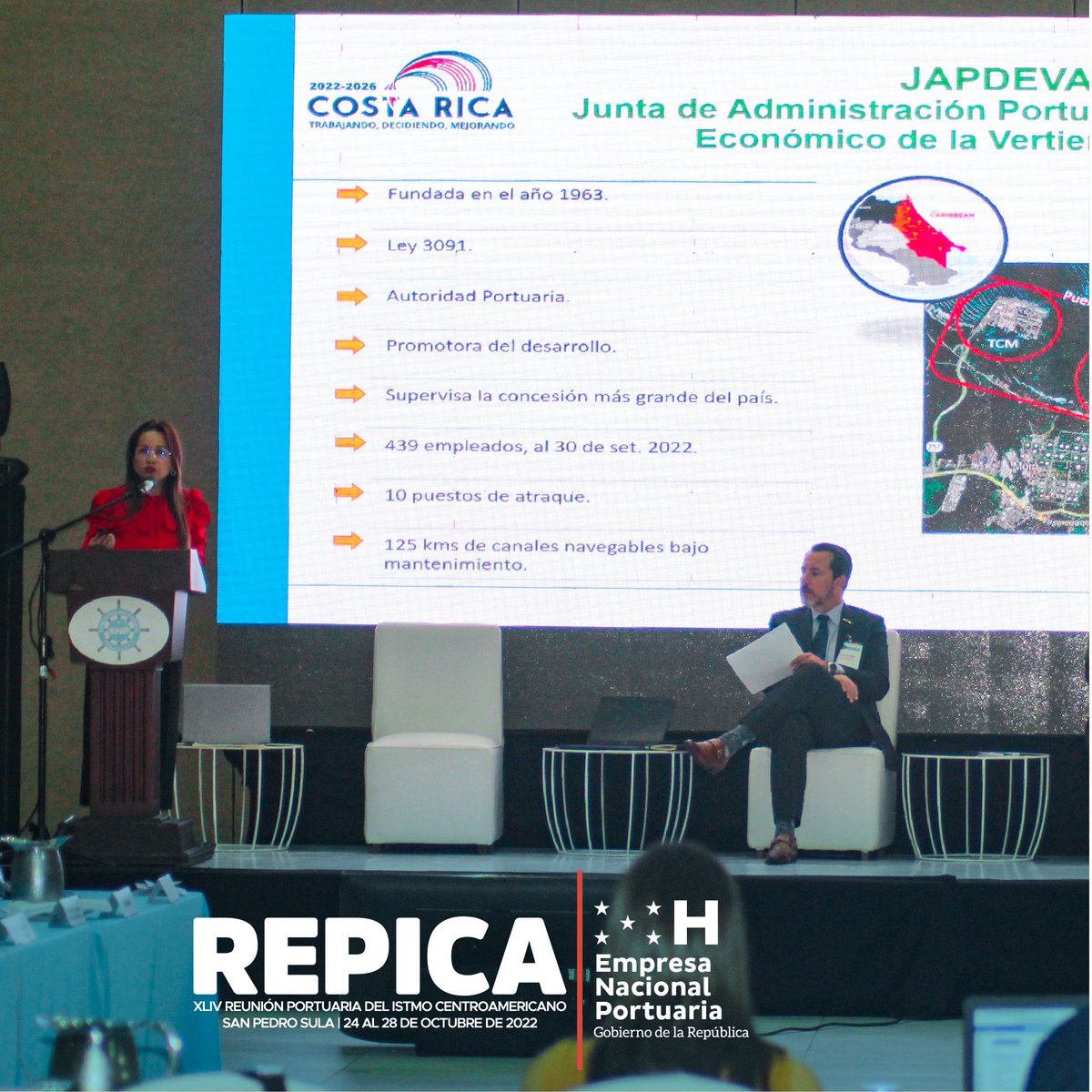 enp_hn's tweet photo. Iniciamos el tercer día de la XLlV Reunión Portuaria del Istmo Centroamérica (REPICA) con el panel: Oportunidades de Desarrollo para el Sistema Portuario en los países del SICA.
Organizada por COCATRAM y la ENP como anfitrión 🇭🇳🚢⚓️
#44REPICA @cocatram @JAPDEVA https://t.co/Q7RJwOxTqs