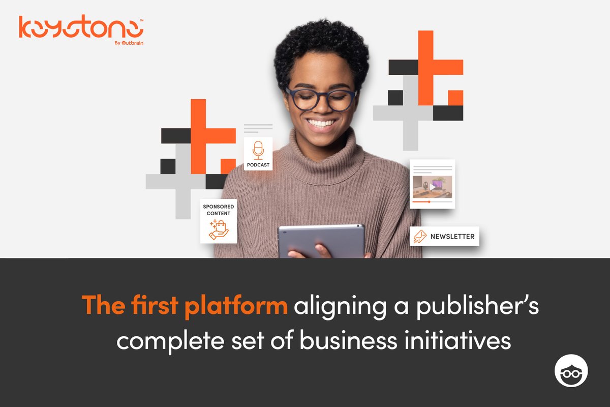 Outbrain's tweet image. Publishers are taking on more and more new revenue streams — making it increasingly challenging to optimize user journeys in alignment with multiple business goals. Until now.

Meet Keystone 🚀- the solutions to publisher's puzzles: outbra.in/3xpBtuC

 #UserOptimization