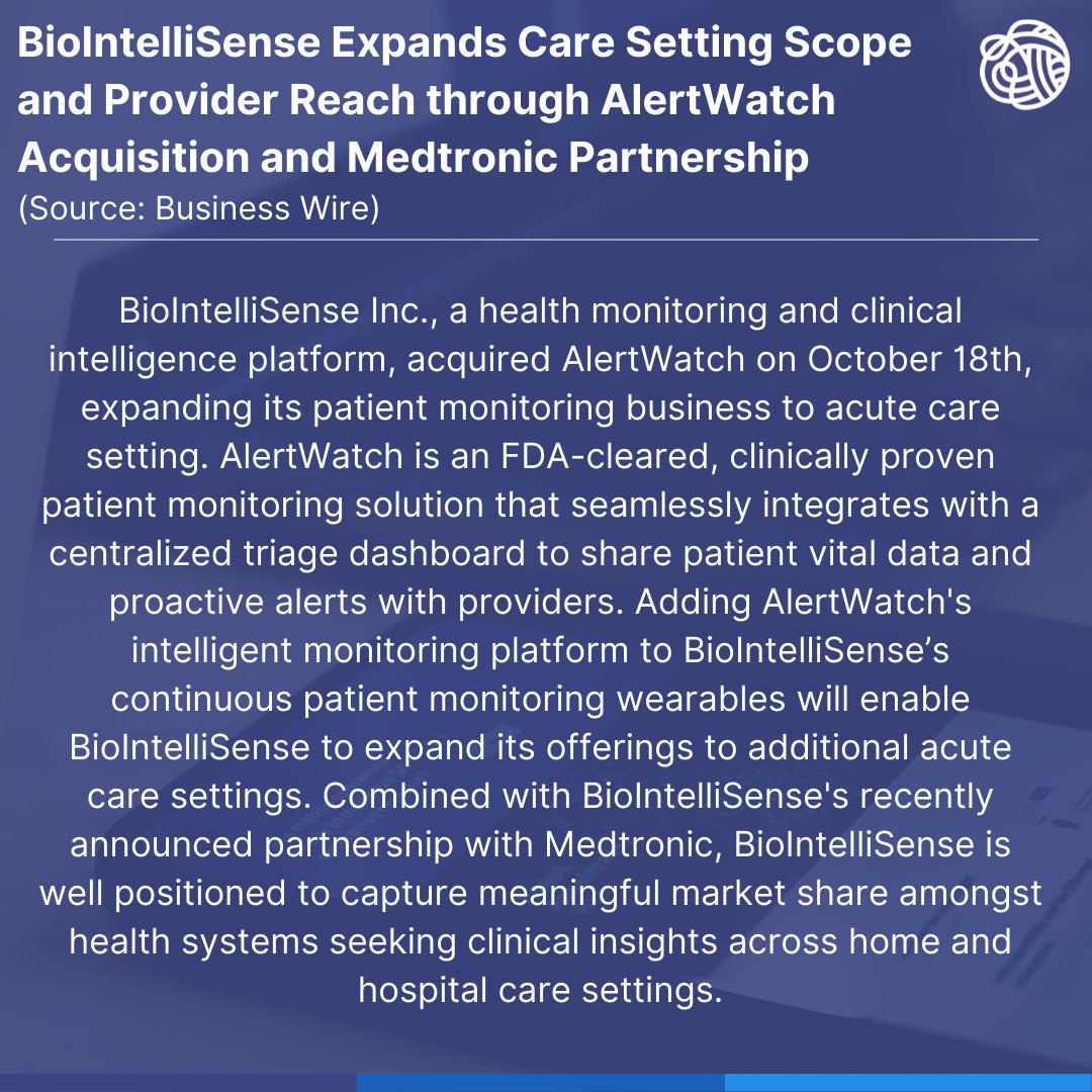 Untangle Health (@untanglehealth) on Twitter photo What action in #healthcare and #technology should you be keeping up with? Untangle Health has you covered.
This week's stories cover <a href="/BioIntelliSense/">BioIntelliSense, Inc.</a>, <a href="/AlertWatchMed/">Justin Adams</a>, <a href="/Medtronic/">Medtronic</a>, and more. What action in #healthcare and #technology should you be keeping up with? Untangle Health has you covered.
This week's stories cover <a href="/BioIntelliSense/">BioIntelliSense, Inc.</a>, <a href="/AlertWatchMed/">Justin Adams</a>, <a href="/Medtronic/">Medtronic</a>, and more.