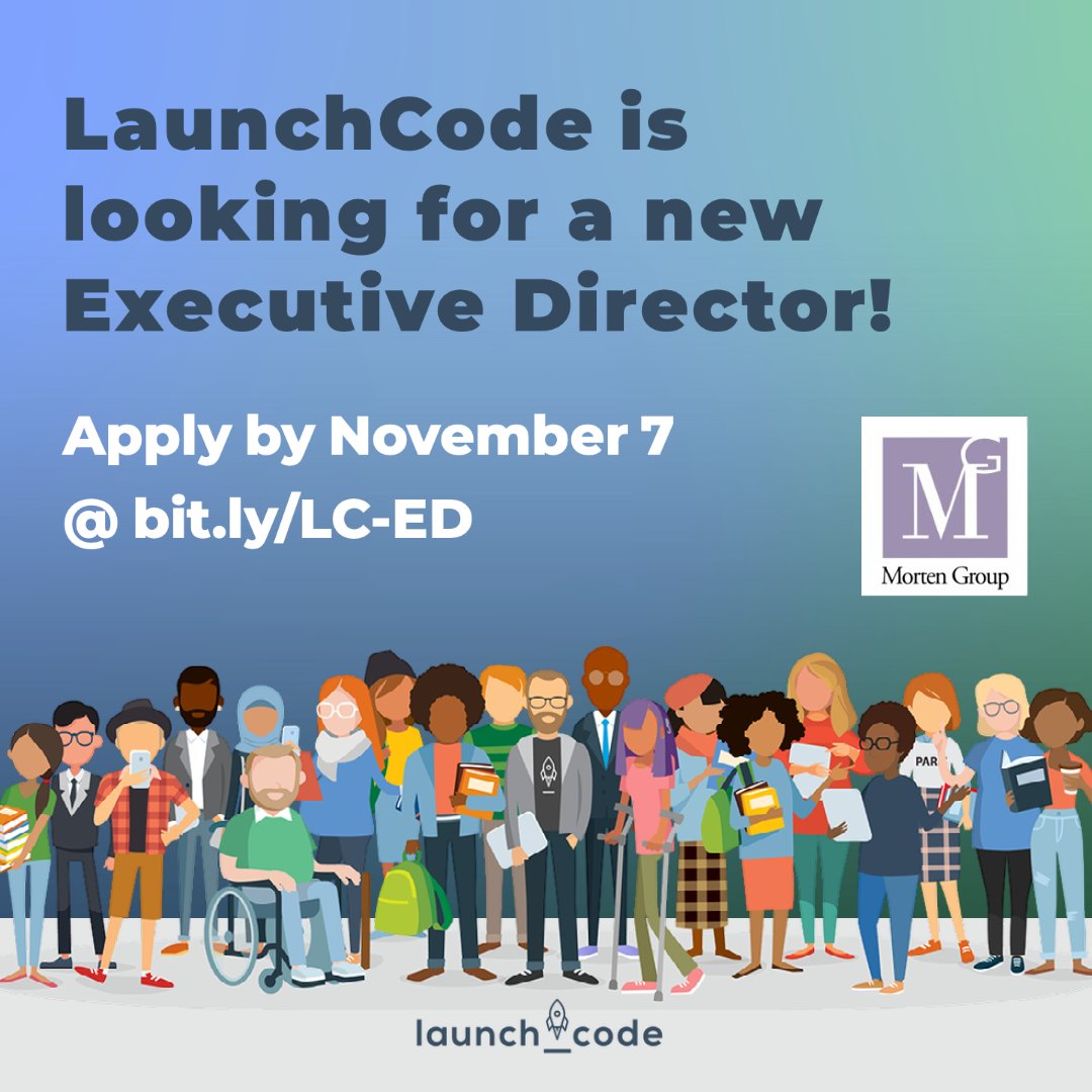 Time is running out to apply to be @LaunchCode’s next Executive Director! Make sure to visit bit.ly/LC-ED to learn more about this exciting leadership opportunity and submit your application before 11/7/22!