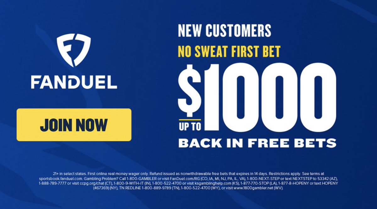 NBA FANS, @FDSportsbook’s latest offer is HERE 📈 1️⃣ Claim Your EXCLUSIVE $1,000 no sweat first bet: bit.ly/FDNoSweatBet10… 2️⃣ Deposit 3️⃣ Get a no sweat first bet up to $1,000💰 Simple. As. That.