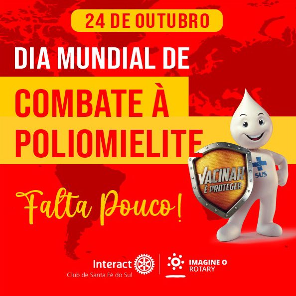 interactsfs's tweet image. Dia 24 de outubro é comemorado o dia mundial de combate à Poliomielite, conhecida como paralisia infantil. Esse dia é destinado à conscientização sobre os perigos da doença. 
Falta pouco para erradicarmos essa doença! 🤏🏻💛❤️