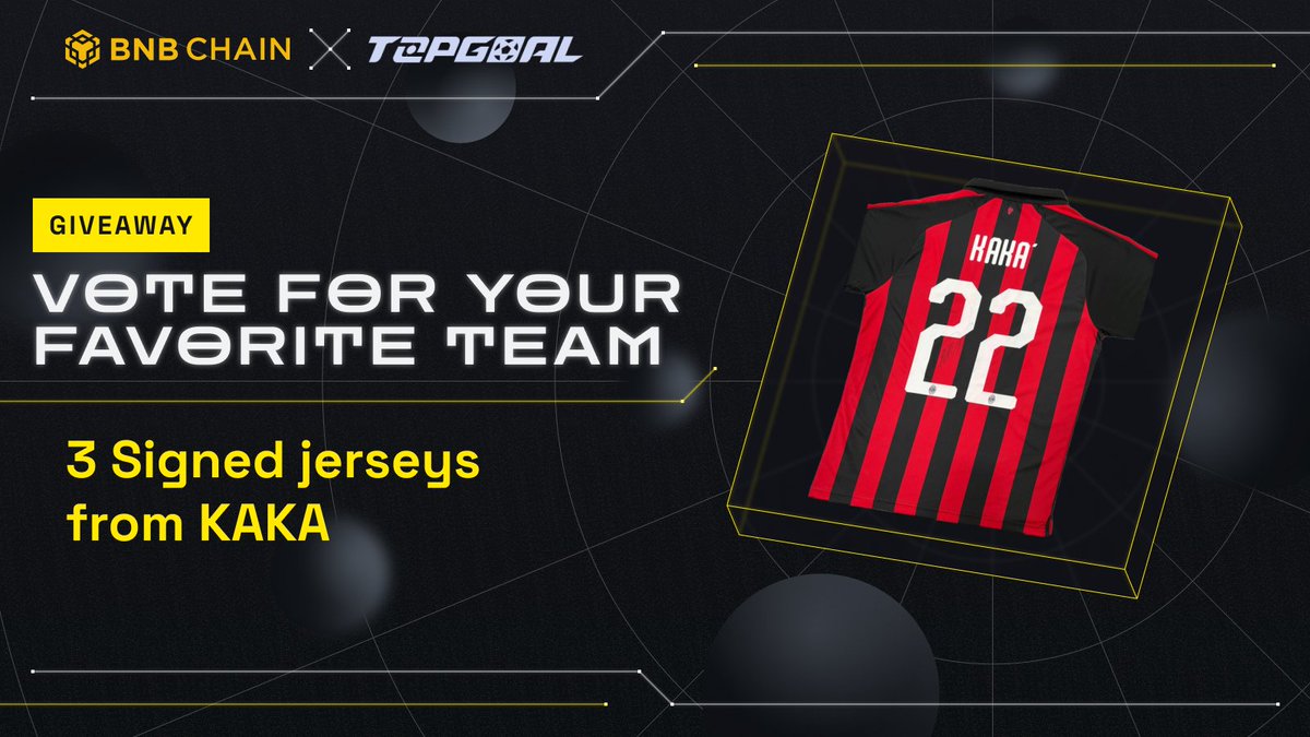 Are you a fan of @KAKA? We have a special prize for you, here's how you can win a signed jersey: 1. Follow @BNBchain & @TopGoal_NFT 2. Quote RT the national team you support and why you think they'll win the tournament⚽️ Check out KAKA's prediction ⤵️ youtube.com/watch?v=lNX63c…