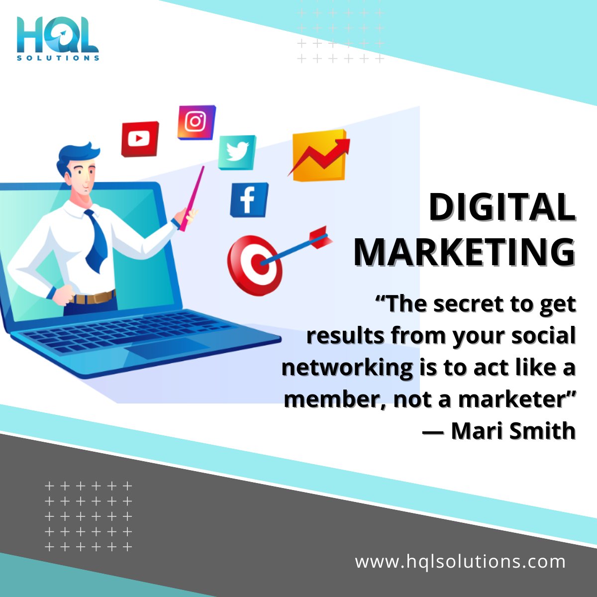 hql_solutions's tweet photo. Digital Marketing
“The secret to get results from your social networking is to act like a member, not a marketer.”
#hqlsolutions #digitaladvertising #digitalmarketing #marketingadvice #business #marketing #b2b #opportunity https://t.co/EeJ6NYF5hr