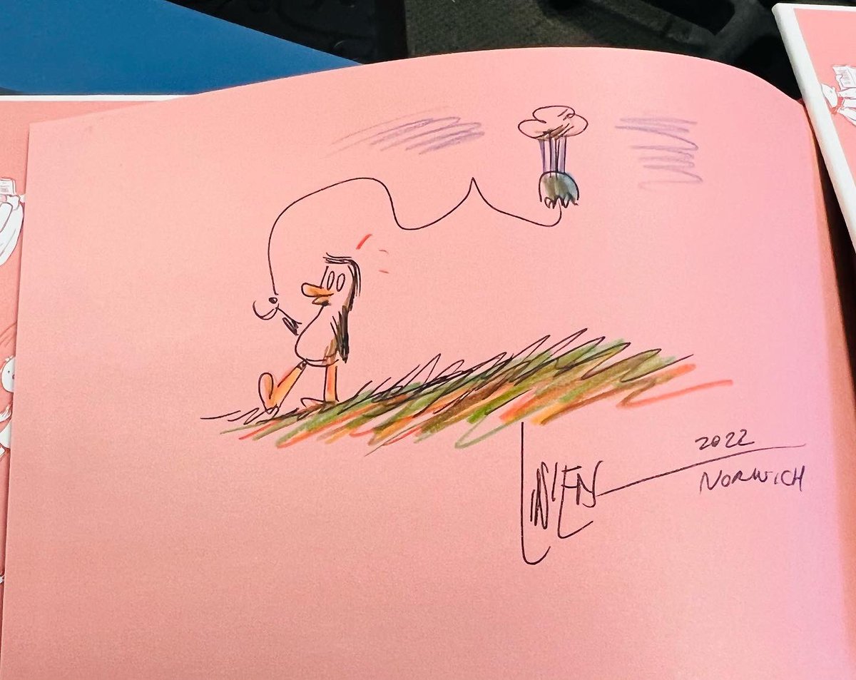 porliniers's tweet photo. Just did a bunch of signed copies of Macanudo: Welcome to Elsewhere (@fantagraphics ). Did some drawing as well! If you’re in the Upper Valley, you can find them at @NorwichBooksVT https://t.co/xQlXh95uiq