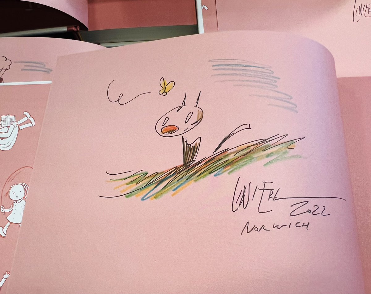 porliniers's tweet photo. Just did a bunch of signed copies of Macanudo: Welcome to Elsewhere (@fantagraphics ). Did some drawing as well! If you’re in the Upper Valley, you can find them at @NorwichBooksVT https://t.co/xQlXh95uiq