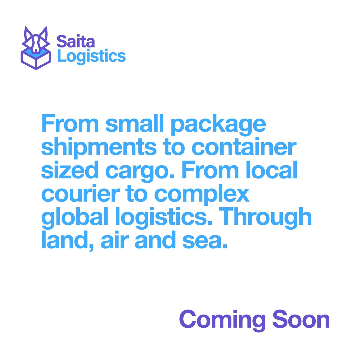 👀 Coming Soon

#SaitaLogistics

🥇1st ever #crypto P2P system designed to handle all types of #logistics. 

Using AI to determine the most convenient shipment option &amp; takes care of the process between sender &amp; recipient. 

📢 #Saitama, #USDT and <a href="/Epayme_uae/">Epay.me</a> will be accepted.
