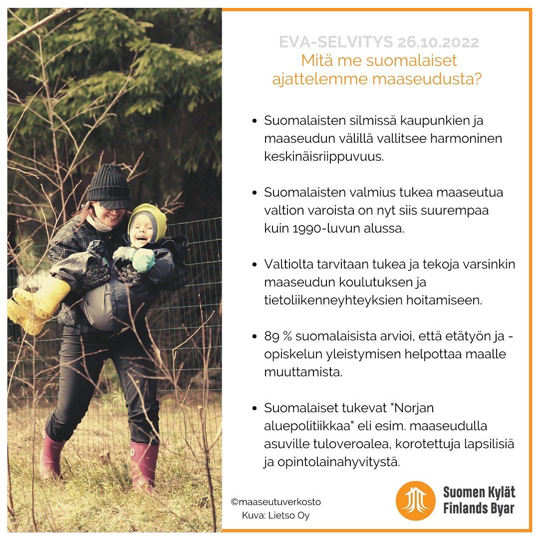 Suomalaisten asenteet #maaseutu ja kaupungistuminen kohtaan on muuttumassa.