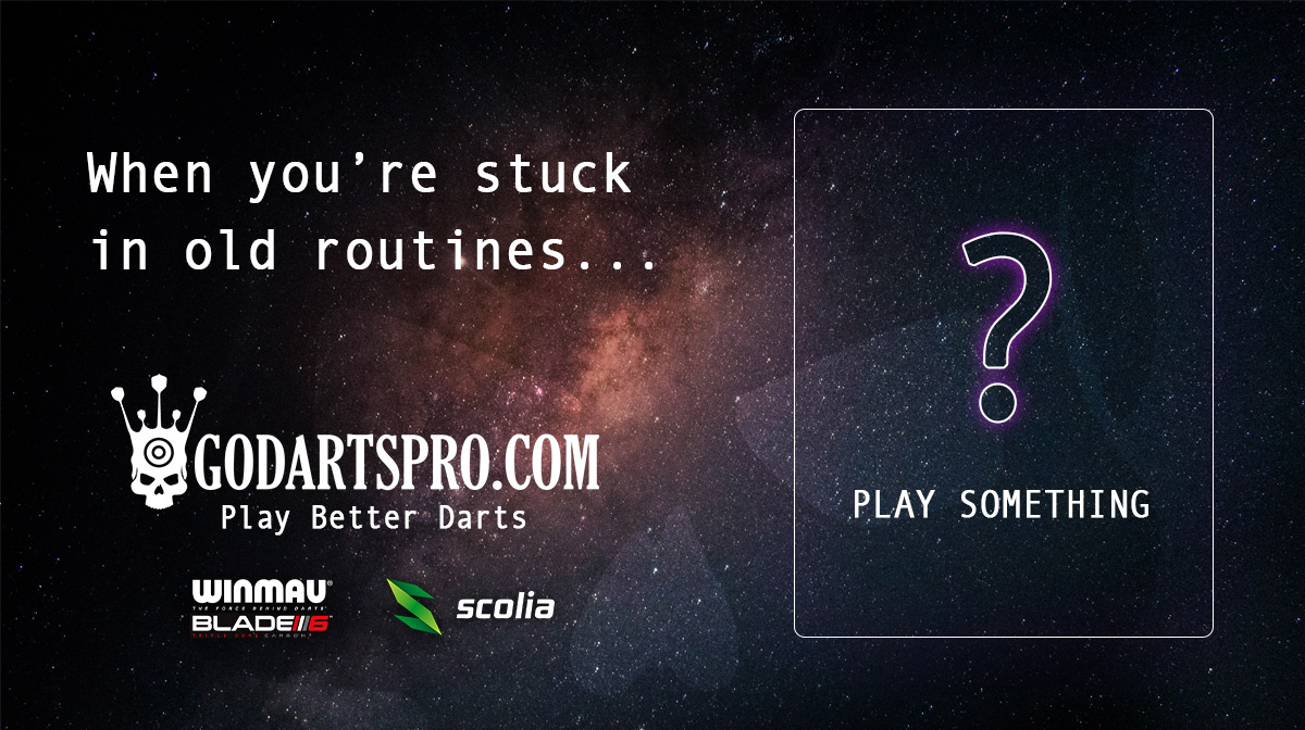 GoDartsProCom's tweet photo. Are you also stuck in old routines when you're about to practise darts? Just press "PLAY SOMETHING" and stay sharp! 👉 https://t.co/ebweONhq1w 👈

#darts #dartspractice #dartscoach #virtualcoach #dartstraining #playdarts #playsomething #staysharp #godartspro @Winmau #scolia https://t.co/NLnnFo0sO0