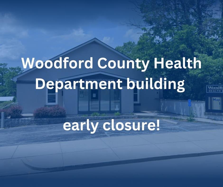 WCHD building will close at 12pm today due to the vaccine clinic. Clinic will be from 3-6pm at the Versailles Presbyterian Church. Moderna and Pfiezer Bivalent Boosters will be available for all ages 5-years-old and above. Flu shots are also available!
#WellWoodford #COVIDClinic