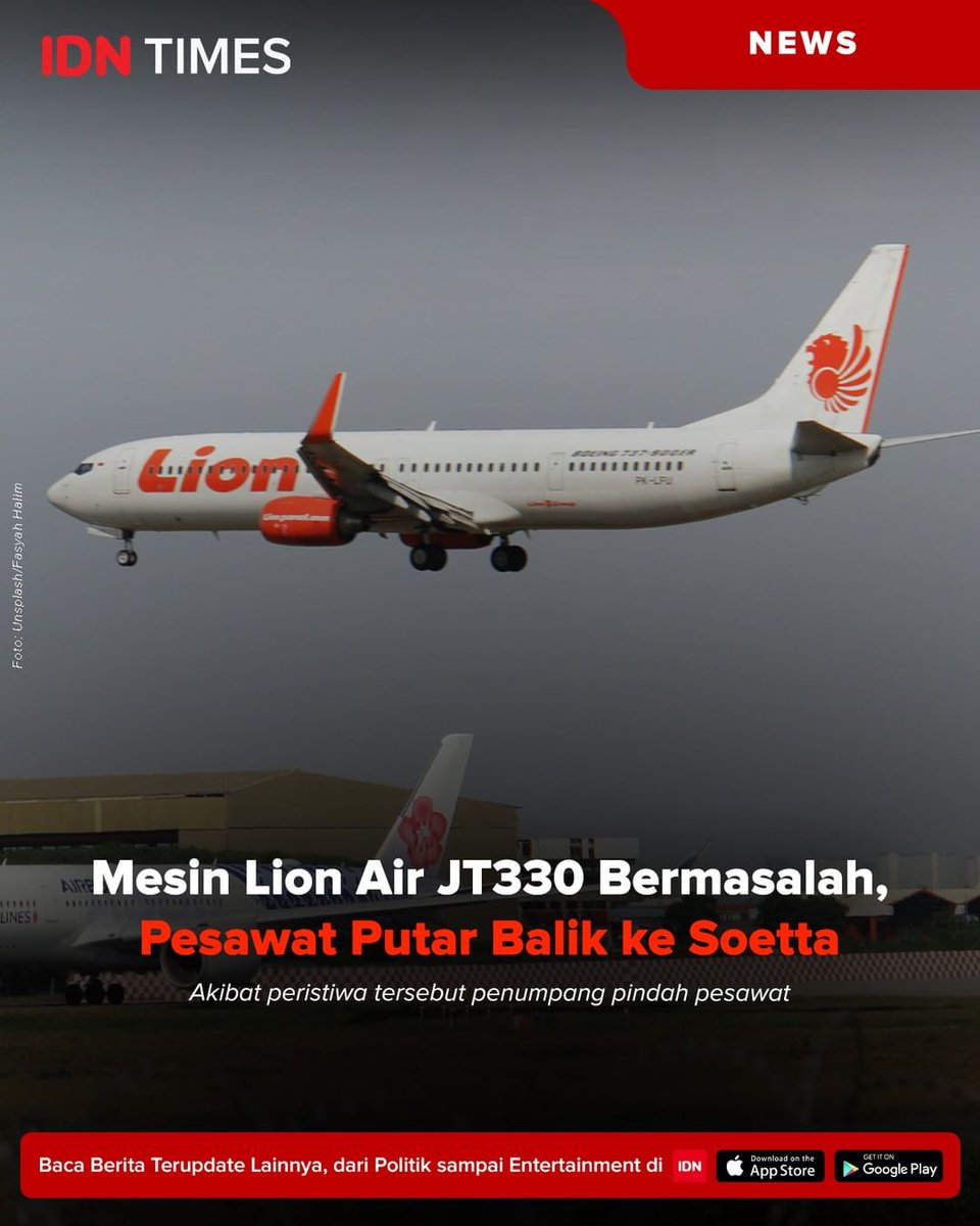 IDNTimes's tweet photo. Pesawat Lion Air JT330 rute Jakarta-Palembang mengalami masalah teknis pada mesin kiri. Hal ini terjadi beberapa menit setelah take off atau lepas landas pada Rabu (26/10/2022). https://t.co/gKFfzgHMa2 https://t.co/Wi3vPCSDI0