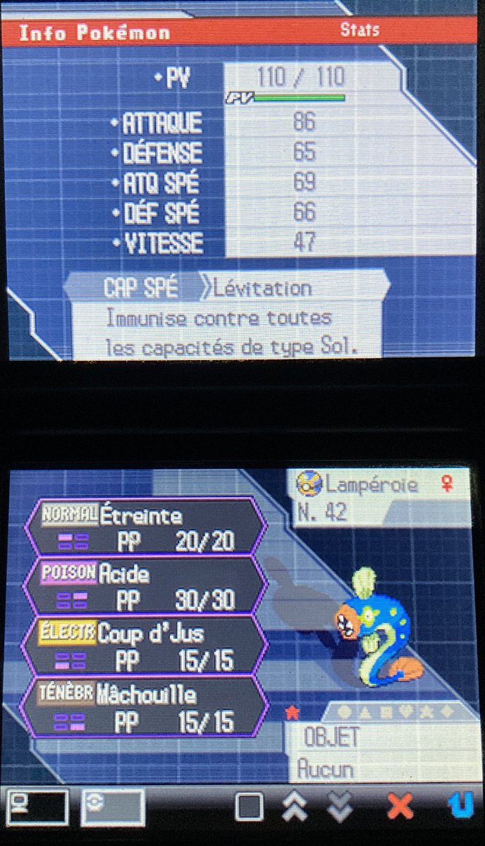 Premier shiny de Triomphe ! 💫Magnifique Lamperoie shiny trouvé hier soir en 2450 rencontres à la Grotte Littorale sur Blanche 2 ! Je pensais potentiellement le rater, mais il m’a vraiment flashé ✨