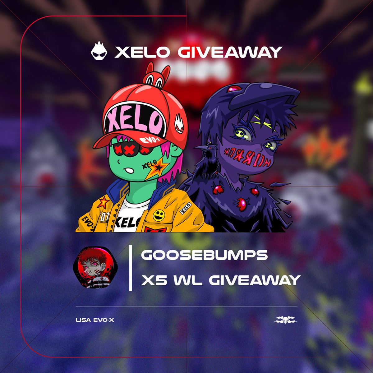 📛 XEL0 x Goose Bumps 🔴
#GooseBumps WL Giveaway 🎉

x5 WL for <a href="/GooseBumps_NFT/">GooseBumps</a>
 
1️⃣ Follow <a href="/GooseBumps_NFT/">GooseBumps</a> , <a href="/officialxel0/">XEL0 (🍟,📛)</a>
2️⃣ ❤️&amp; RT &amp; Tag 3 friends
3️⃣ Join raffle heymint.xyz/xel0xgoosebumbs

⏳48 hr
#NFTs #NFTProject #OptimismNFTs #Freemint