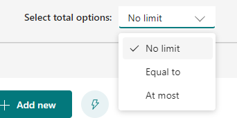 DonnaMShah's tweet photo. Wow.....when did this option drop into @MicrosoftEDU #Forms? 

The option to restrict numbers of responses to a question when 'Multiple answers' toggled on. Very useful.

#MIEExpert @MSEducationUK @CognitaSchools https://t.co/2iXDlgAsBw
