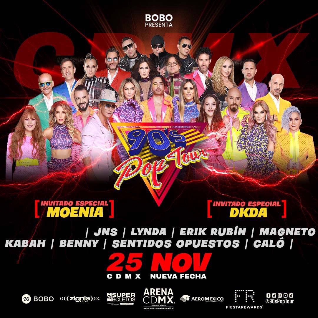 90sPopTour's tweet photo. Ya salió plan para el 25 de Noviembre. 😮💨👌🏼
🥳 Noventeros de CDMX nos vemos en la @ArenaCdMexico con un line up INCREÍBLE y unos invitados de otro nivel: @MoeniaMx y #DKDA 🔥🔥
Boletos a través de @SuperboletosMx 🙌🏼 https://t.co/0qdX9Kf7R5