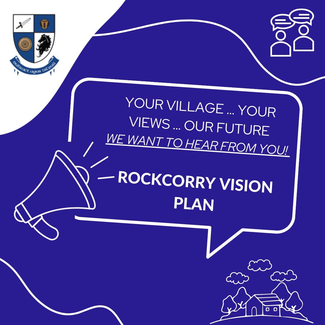 HAVE YOUR SAY!🧑‍🤝‍🧑💭📢 MCC has identified the need for a Vision Plan for Rockcorry. An information evening for the Vision Plan: Tuesday 15th November 2022 at 7.00 pm at Rockcorry National School, Corkeeran, Rockcorry, Co. Monaghan Further info here: bit.ly/3TFkCgG