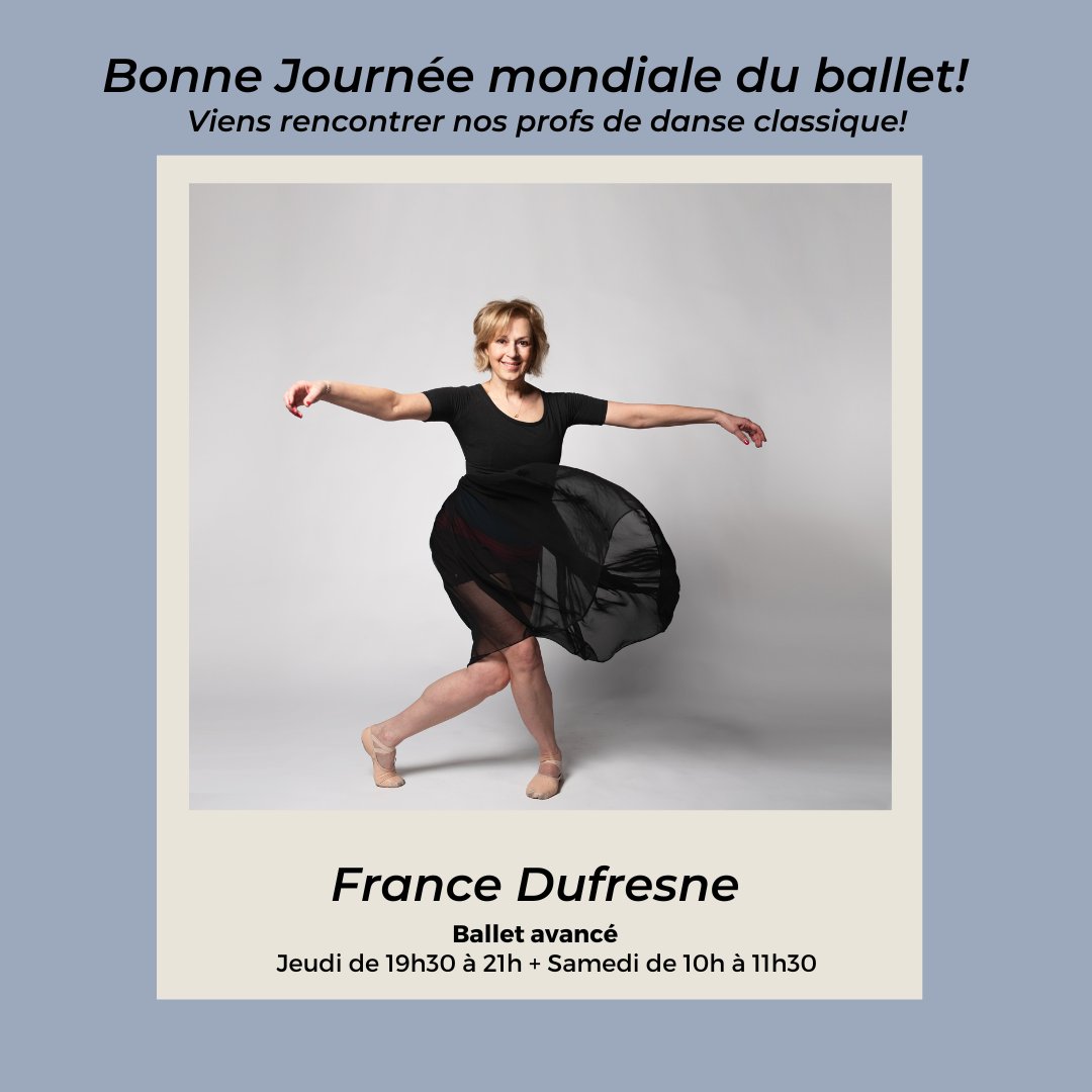 StudioBizz's tweet image. ☆ Bonne Journée mondiale du #ballet! ☆

Aujourd’hui, on tient à souligner nos trois professeures de ballet: France, Stéphanie et Olena! Merci de continuer à transmettre votre passion et vos connaissances chaque semaine!

#worldballetday