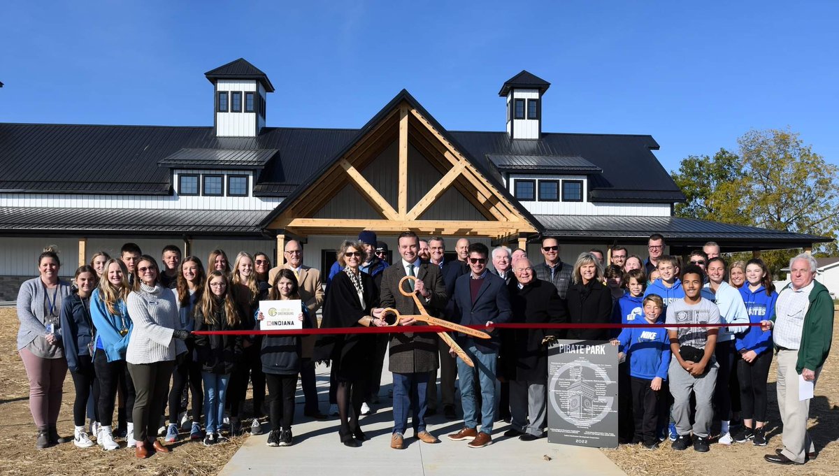 gdc_chamber's tweet photo. Have you had a chance to check out Pirate Park yet? 👀⚽️🥍We were happy to assist in celebrating the completion of Pirate Park last week by cutting a ribbon.
•
#VisitIndiana #GreensburgIN #DecCoLovesLocal #VisitGreensburg #StellarTeam #StellarTeamProject #GreensburgIndiana https://t.co/e3x2udk091