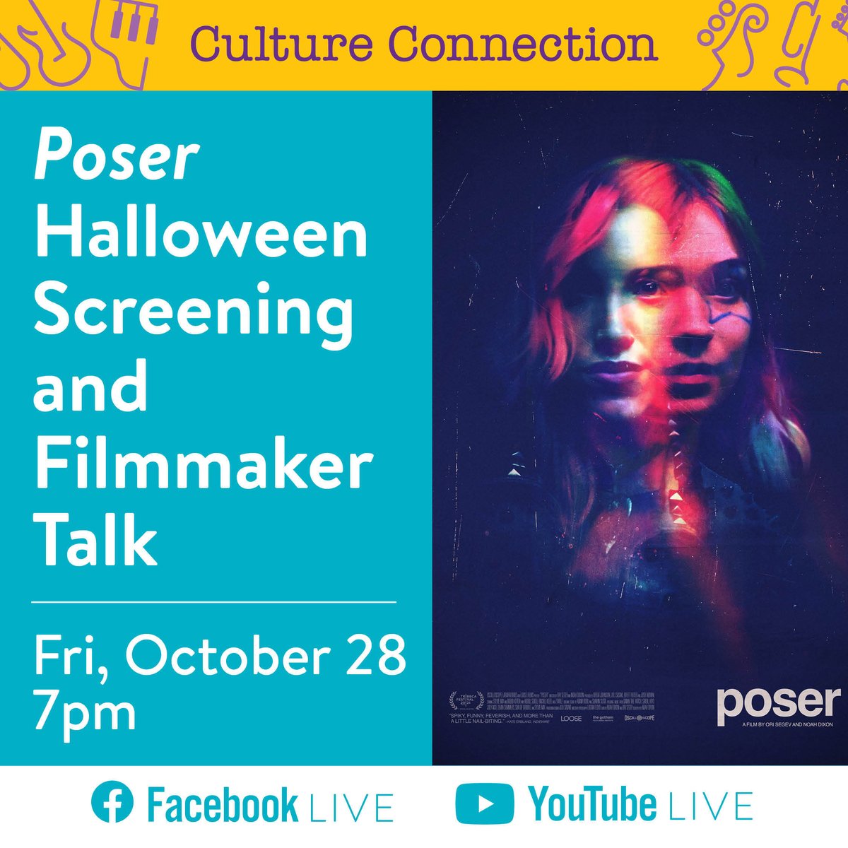 QPLNYC's tweet photo. Don’t miss our #Halloween-centric Culture Connection conversation with the award-winning filmmakers of #POSERfilm, Ori Segev and Noah Dixon, on Friday, October 28 at 7PM! 
https://t.co/bKhdhToOMp 
https://t.co/WVNxhVnT7H https://t.co/vFlclUd9Gk