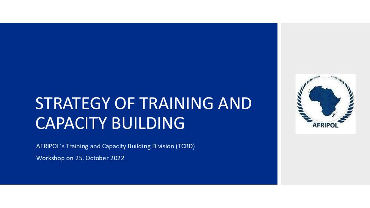 25 October 2022, #AFRIPOL, GIZ &amp; Combeo consulte hold a virtual workshop on training &amp; capacity building strategy of #AFRIPOL. Attendance 40 pax from AU MS to discuss &amp; enrich this strategic document. Highly fruitful discussions